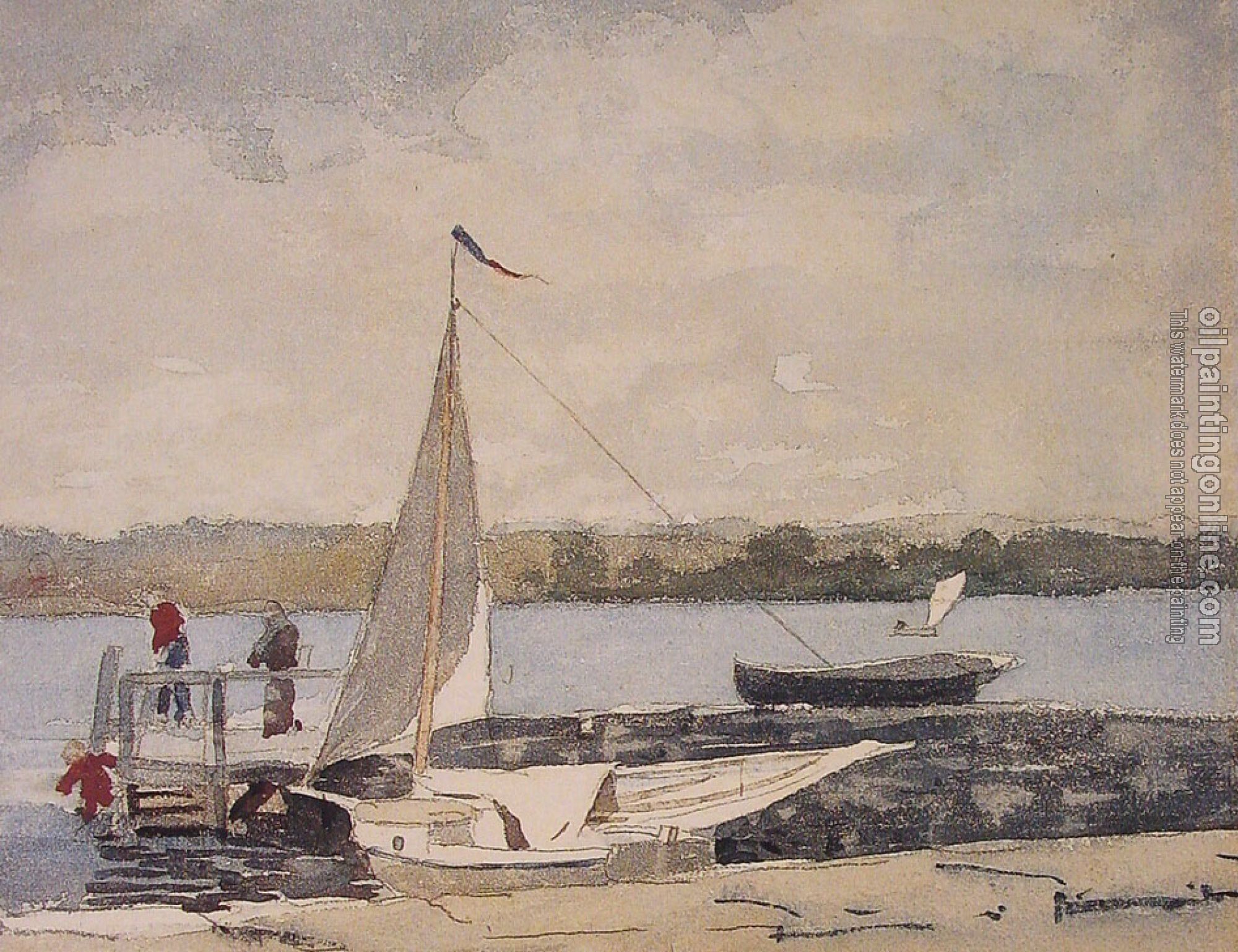 Homer, Winslow - A Sloop at a Wharf Gloucester